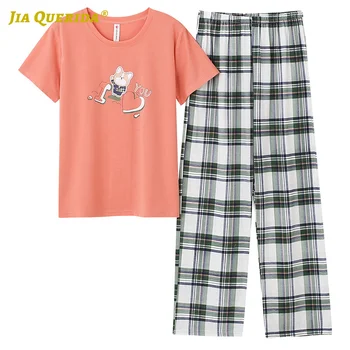 Woman Clothes Plaid Printing Woman Pajamas Set Casual Style Fashion Style Pijama Woman Crew Neck Short Sleeve Pajamas Set Pj Set
Woman Clothes Plaid Printing Woman Pajamas Set Casual Style Fashion Style Pijama Woman Crew Neck Short Sleeve Pajamas Set Pj Set