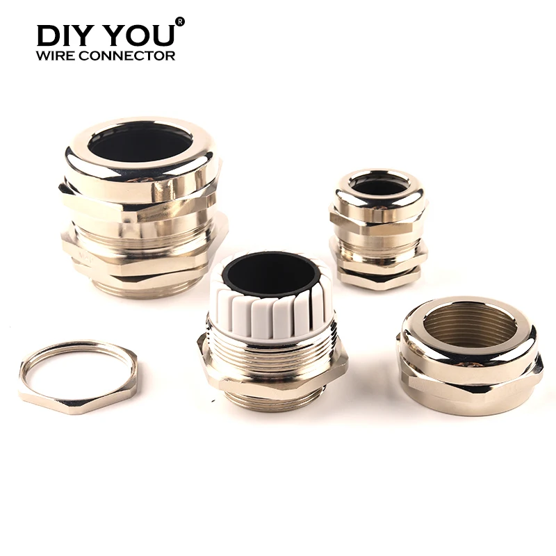 1 шт. металлический медный никелированный IP68 Водонепроницаемый Кабельный разъем
