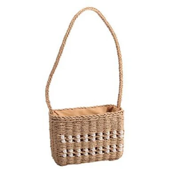 Straw Bag Female Seaside Vacation Beach Bag Casual Pearl Hollow Hand-Woven Female Bag
Straw Bag Female Seaside Vacation Beach Bag Casual Pearl Hollow Hand-Woven Female Bag