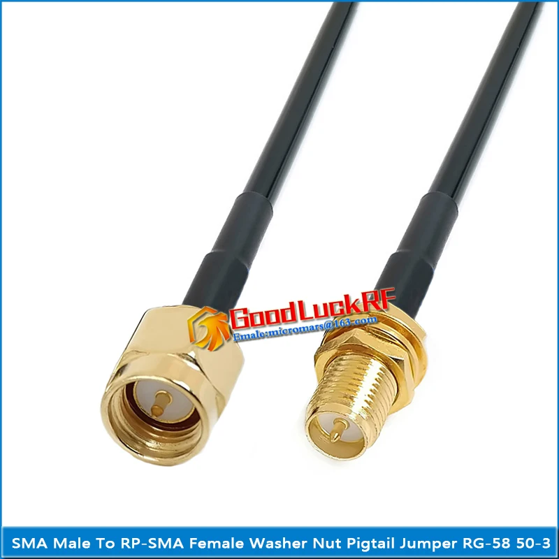 SMA Male to RPSMA RP-SMA Female Washer O-ring Bulkhead Mount Nut Pigtail Jumper RG-58 RG58 3D-FB Extend cable 50 Ohm copper
SMA Male to RPSMA RP-SMA Female Washer O-ring Bulkhead Mount Nut Pigtail Jumper RG-58 RG58 3D-FB Extend cable 50 Ohm copper