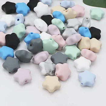TYRY.HU 50/100pcs Star Shaped Beads Teething Baby Teethers DIY Necklace Pacifier Chain Making Food Grade Cartoon Silicone Beads 
TYRY.HU 50/100pcs Star Shaped Beads Teething Baby Teethers DIY Necklace Pacifier Chain Making Food Grade Cartoon Silicone Beads