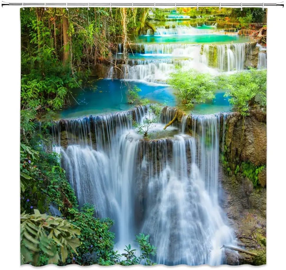 Waterfall Shower Curtain Nature Rainforest Green Tree Spring Landscape Seasonal Polyester Bathroom Decor Set Include Hooks
Waterfall Shower Curtain Nature Rainforest Green Tree Spring Landscape Seasonal Polyester Bathroom Decor Set Include Hooks
