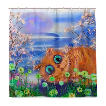 Cat Floral Flower Art Shower Curtain Bathroom Set Waterproof Polyester Home Art Decoration
Cat Floral Flower Art Shower Curtain Bathroom Set Waterproof Polyester Home Art Decoration