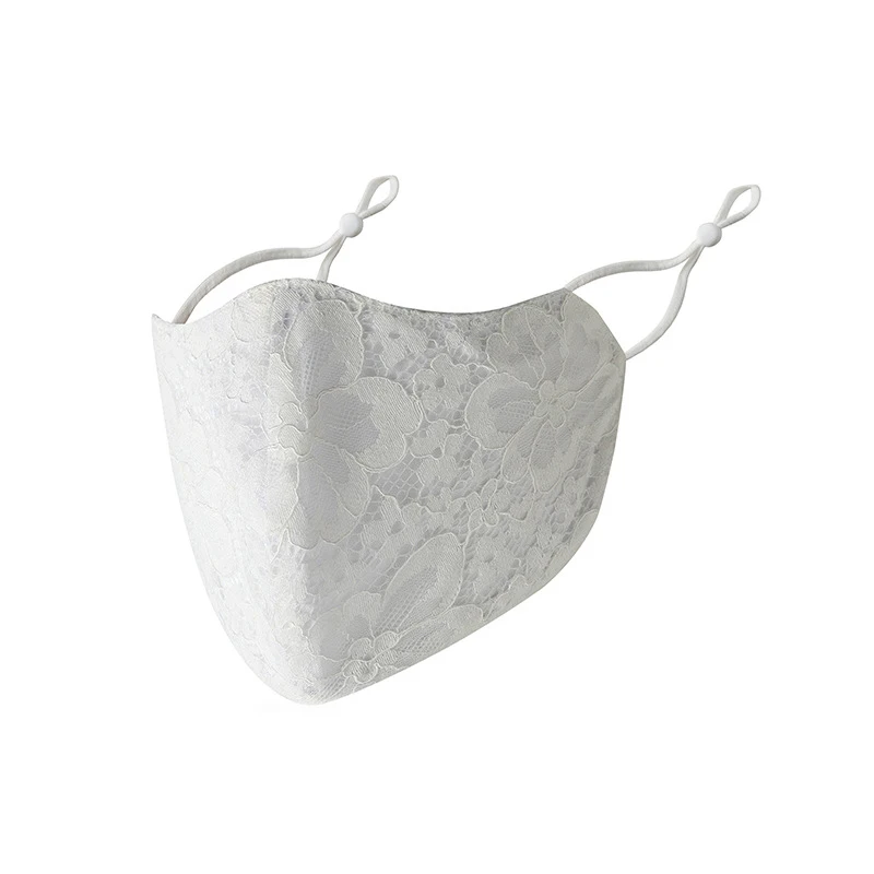 Black Lace Floral Print Masks Sun Protection Lace Riding Mouth Masks Summer Hanging Ears Face Mask Women Retro Face Mouth Covers