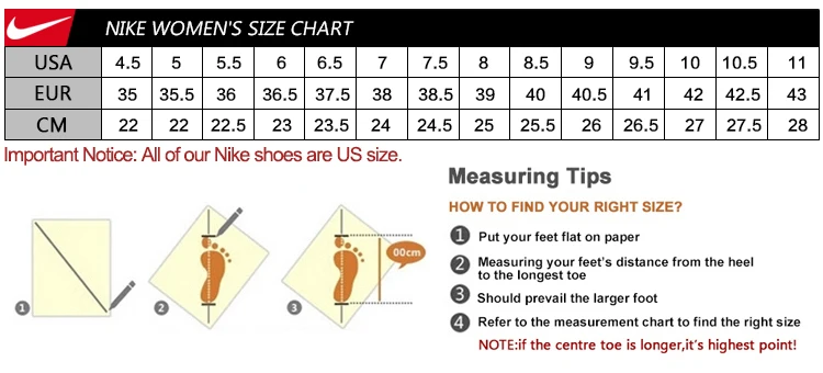 nike shoe width chart