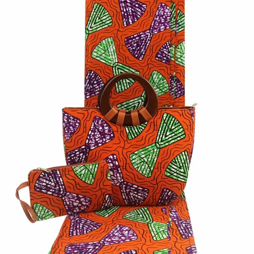 3pc Set Ankara Handbag Orange+ Clutch Bag+6 Yard African print ankara fabric/kitenge /pagnes/Lapa/Chitenge YBGB-30
3pc Set Ankara Handbag Orange+ Clutch Bag+6 Yard African print ankara fabric/kitenge /pagnes/Lapa/Chitenge YBGB-30