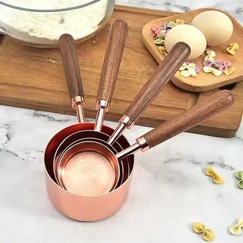 Measuring Cup Walnut Handle Stainless Steel Copper-plated Kitchen Baking Tool Bartending Scale Cooking Tool
Measuring Cup Walnut Handle Stainless Steel Copper-plated Kitchen Baking Tool Bartending Scale Cooking Tool