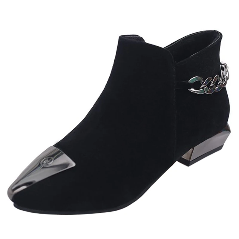 Winter Women Flock Classic Black Flat Heel Boots Woman Spring Autumn Fashion Ankle Boots Frosted Short Boots Zapatos De Mujer
Winter Women Flock Classic Black Flat Heel Boots Woman Spring Autumn Fashion Ankle Boots Frosted Short Boots Zapatos De Mujer