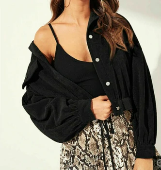 Women Fashion Corduroy Jacket Button Down Long Sleeve Short Jackets Coats Loose Casual Puff Sleeve Outwear
Women Fashion Corduroy Jacket Button Down Long Sleeve Short Jackets Coats Loose Casual Puff Sleeve Outwear