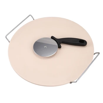 Baking Tools High Temperature Pizza Tray with Wire Holder Pizza Cutter with Black Plastic Handle Pizza Slab
Baking Tools High Temperature Pizza Tray with Wire Holder Pizza Cutter with Black Plastic Handle Pizza Slab