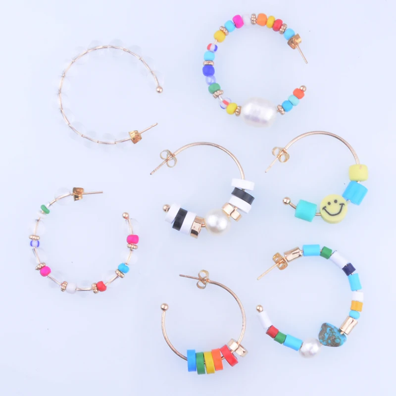 boho бижутерия kolczyki rainbow beads freshwater pearl C earrings for women orecchini pen dientes küpe earings fashion jewelry
boho бижутерия kolczyki rainbow beads freshwater pearl C earrings for women orecchini pen dientes küpe earings fashion jewelry