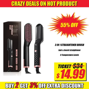 Upgrade Beard Straightener Multifunctional Hair Straightening Heated Comb Quick Hair Styler Anti-scald Straightening Irons
Upgrade Beard Straightener Multifunctional Hair Straightening Heated Comb Quick Hair Styler Anti-scald Straightening Irons