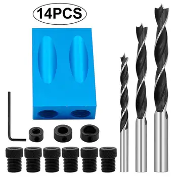 Inclined Hole Locator 14pcs Blue Drill Bit Pockethole Jig Durable Step Drilling Bit 15° Aluminum Cross Screw Driver Tool Set
Inclined Hole Locator 14pcs Blue Drill Bit Pockethole Jig Durable Step Drilling Bit 15° Aluminum Cross Screw Driver Tool Set