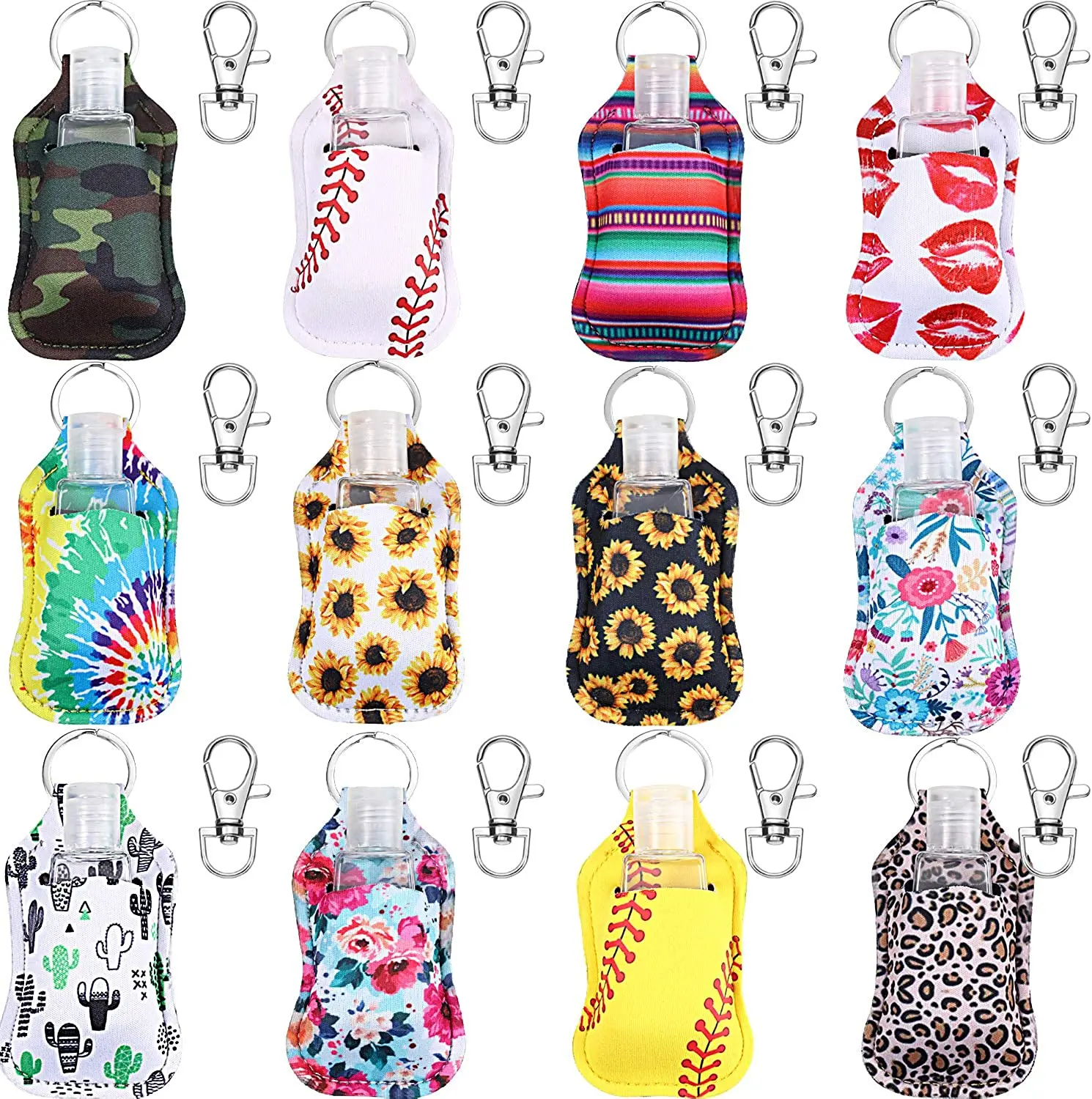 12Set Neoprene Keychain Holder Hand Sanitzer Holder Key Ring Clips 30ml Portable Clear Travel Bottle for Outdoor School Supply
12Set Neoprene Keychain Holder Hand Sanitzer Holder Key Ring Clips 30ml Portable Clear Travel Bottle for Outdoor School Supply