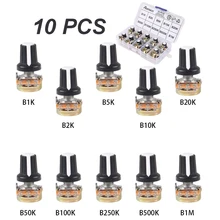 10 PCS 1K-1M Ohm for Arduino Potentiometer Kit Single Linear Taper Rotary Potentiometers Pots Resistor with Knobs
10 PCS 1K-1M Ohm for Arduino Potentiometer Kit Single Linear Taper Rotary Potentiometers Pots Resistor with Knobs