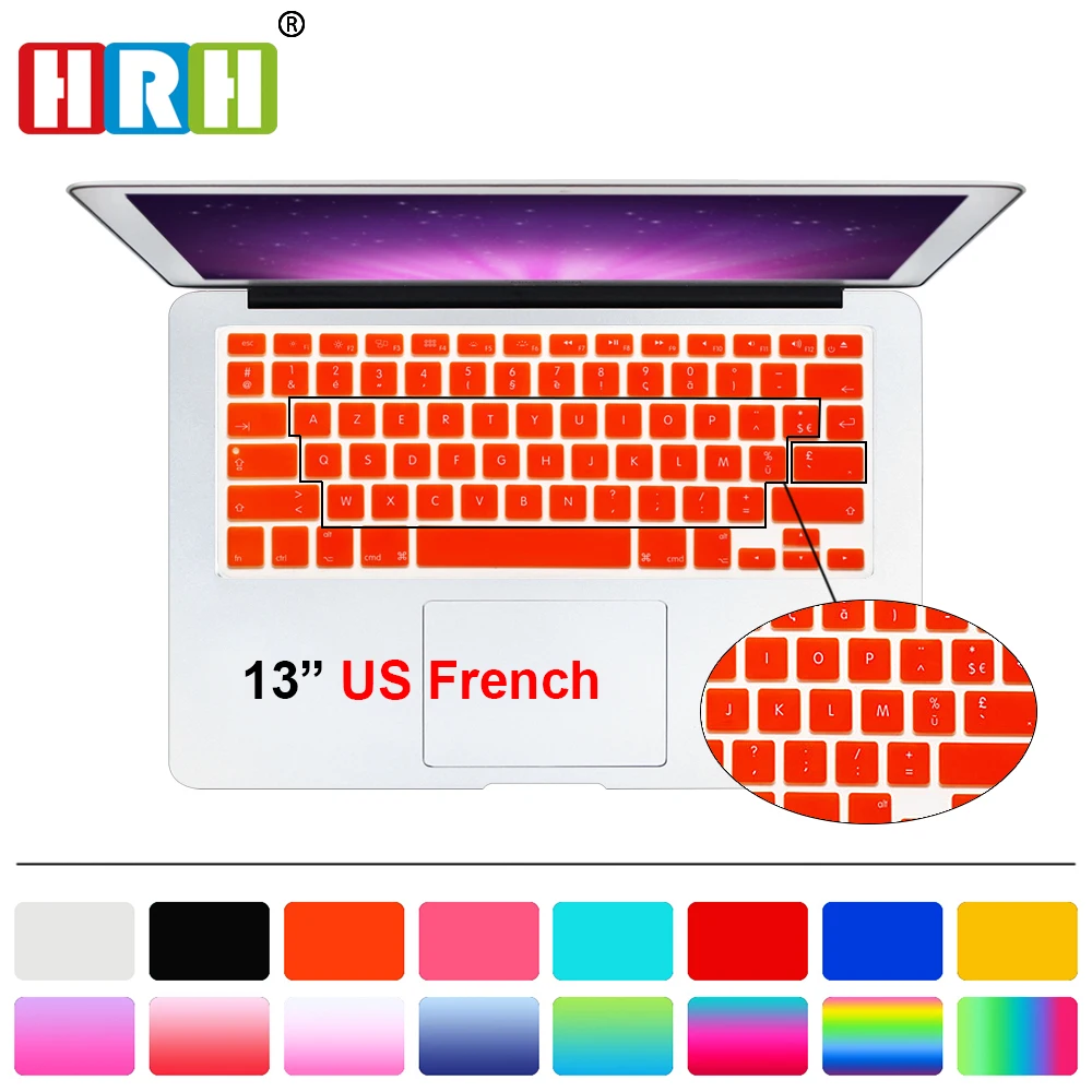AZERTY French Silicone US Keyboard Cover Skin Cover Protective FILM Protector for Apple MacBook Pro Air With Retina 13 15 17
AZERTY French Silicone US Keyboard Cover Skin Cover Protective FILM Protector for Apple MacBook Pro Air With Retina 13 15 17