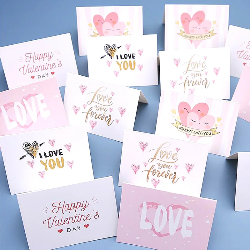 

KTBANBANNEY 10PCS Valentine's Day Postcards Wedding Greeting Cards Cute Heart/Love You Forever/Always With You Cards For Wedding