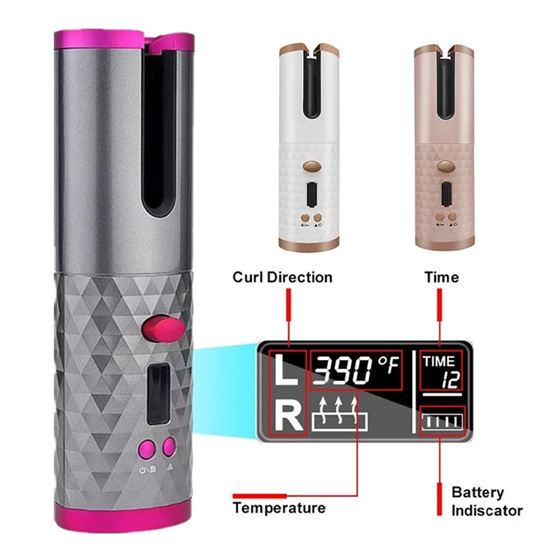 Portable Wireless Automatic Curling Iron Hair Curler USB Rechargeable For LCD Display Curly Machine With 1 Comb+2pc Clips
Portable Wireless Automatic Curling Iron Hair Curler USB Rechargeable For LCD Display Curly Machine With 1 Comb+2pc Clips