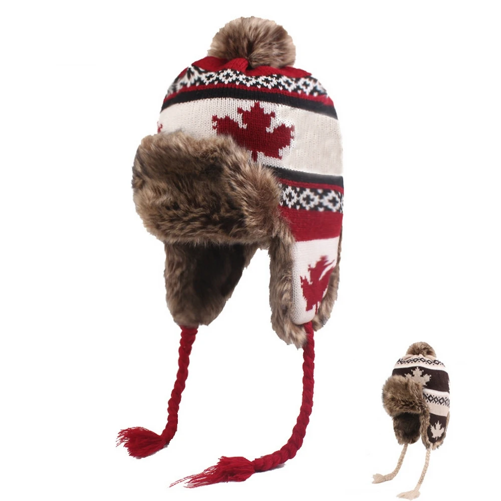 Female Bomber Hats Winter Snow Caps for Women Woolen Maple Leaf Pattern Add Velvet to Keep Warm Tab Outdoor Riding
Female Bomber Hats Winter Snow Caps for Women Woolen Maple Leaf Pattern Add Velvet to Keep Warm Tab Outdoor Riding
