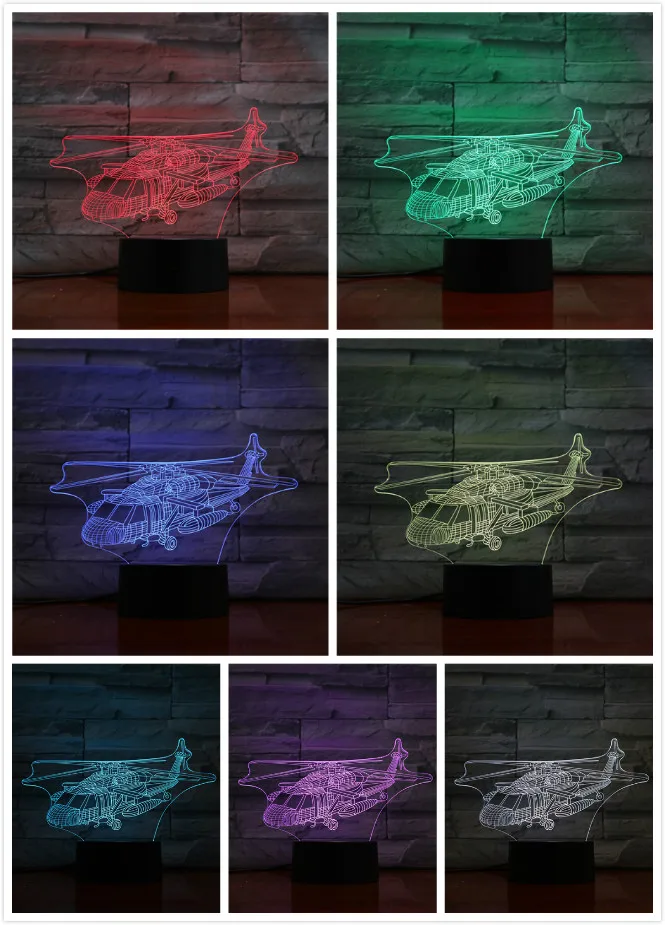 Helicopter Plane Model Usb 3d Led Night Light Illusion Lampara Fighter gece lambas Warplane Copter Table Lamp Bedside Gift
Helicopter Plane Model Usb 3d Led Night Light Illusion Lampara Fighter gece lambas Warplane Copter Table Lamp Bedside Gift