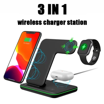 Qi Wireless Charger station 3 in 1 15W Fast Charging Dock Station for Apple Watch iWatch 5 4 3 AirPods Pro For iPhone 11 XS XR X
Qi Wireless Charger station 3 in 1 15W Fast Charging Dock Station for Apple Watch iWatch 5 4 3 AirPods Pro For iPhone 11 XS XR X