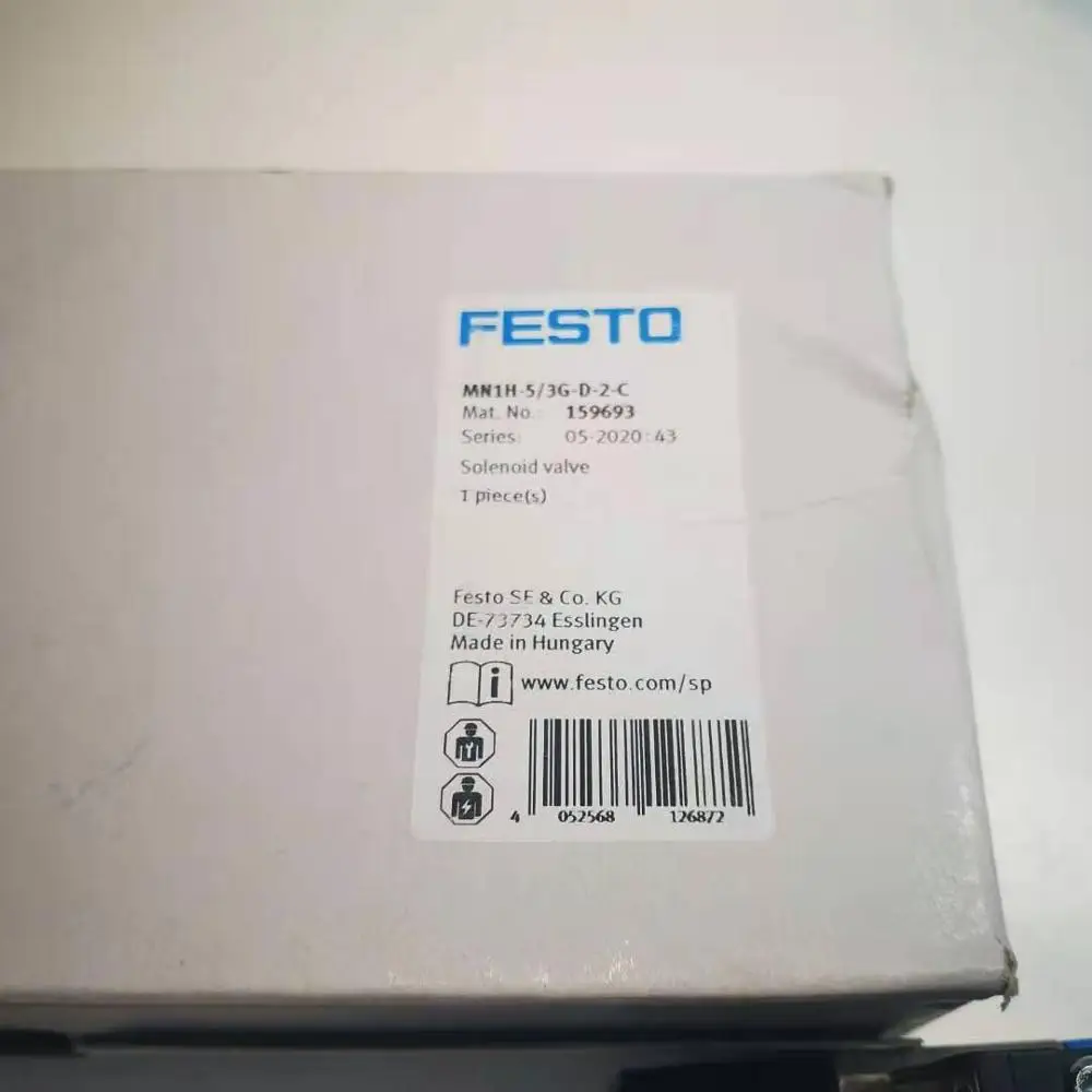 

Festo Solenoid VALVE 159693 MN1H-5/2-D-2-FR-S-C 159718 D-2-FR-C 159699 D-1-C 159688 MN1H-5/3G-D-3-S-C 159704