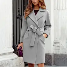 Winter Coat Lace-up Solid Color Cardigan Tight Waist Turn-down Collar Lady Jacket for Work
Winter Coat Lace-up Solid Color Cardigan Tight Waist Turn-down Collar Lady Jacket for Work