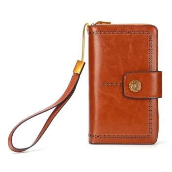 New Style 2020 Oil Wax Cowhide Long Women's Zipper Bag Retro Phone Bag WOMEN'S Leather Wallet 
New Style 2020 Oil Wax Cowhide Long Women's Zipper Bag Retro Phone Bag WOMEN'S Leather Wallet