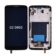 Ensemble écran tactile LCD avec châssis, noir et blanc, pour LG G2 D802, Original=