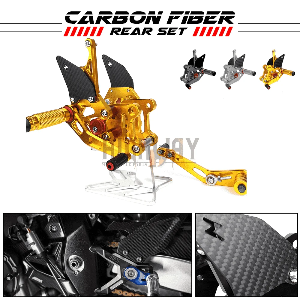 Motorcycle CNC & Carbon Fiber Footrest Rear Sets Adjustable Rearset Foot Pegs for SUZUKI GSXR1000 L7 GSX-R1000 2017-2019
Motorcycle CNC & Carbon Fiber Footrest Rear Sets Adjustable Rearset Foot Pegs for SUZUKI GSXR1000 L7 GSX-R1000 2017-2019