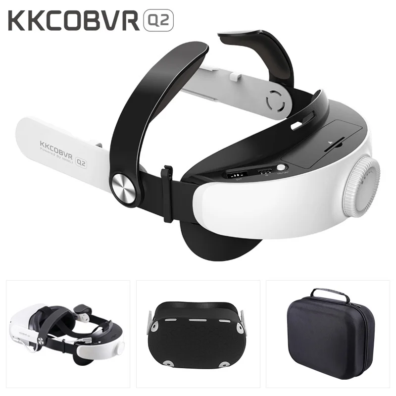 KKCOBVR Q2 для Oculus Quest 2 Elite ремешок на голову с аккумулятором чехол ремешком Halo сменный