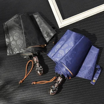 Automatic umbrella Skull reinforcement for men's personality skull creative trend large double folding rain and rain umbrella
Automatic umbrella Skull reinforcement for men's personality skull creative trend large double folding rain and rain umbrella