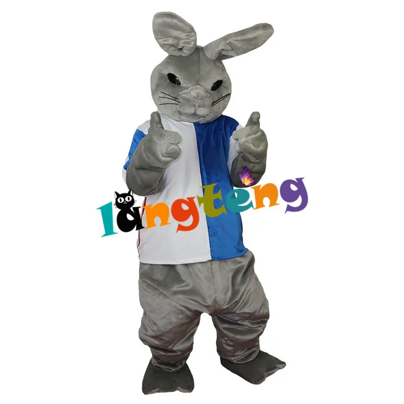 

810 Gray Rabbit Bunny Mascot Costume Adult Easter Theme Anime Cosplay Costume Carnival Mascotte Fancy Dress Kits