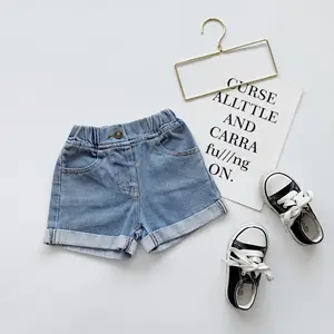 casual loose plain elastic waist shorts