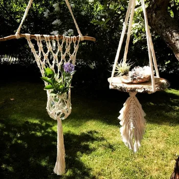 Decorative Frame Hand-Woven Bag Bohemian Flower Pot Hanging Basket Hanging Net Hanging Craft for Bedroom Apartment Decor Hot 
Decorative Frame Hand-Woven Bag Bohemian Flower Pot Hanging Basket Hanging Net Hanging Craft for Bedroom Apartment Decor Hot