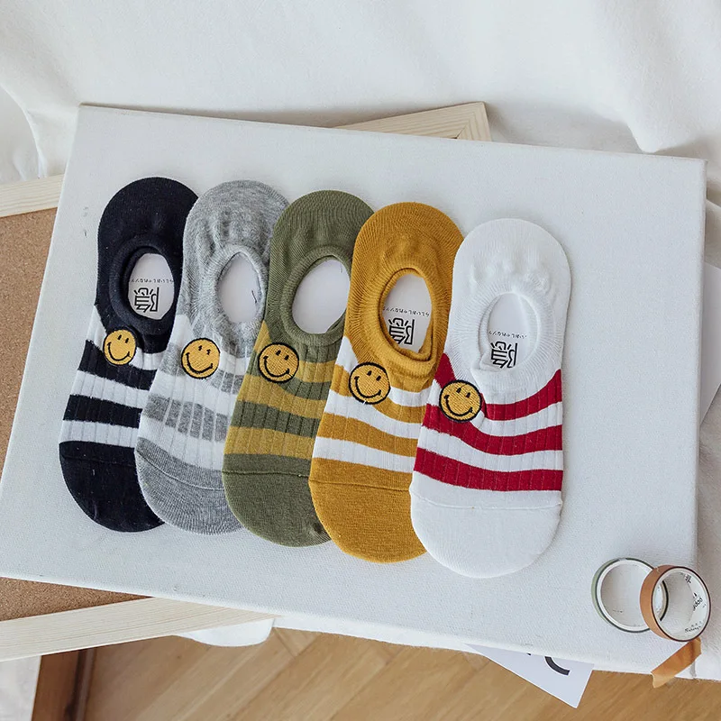 Boat Socks Invisible New Women Socks Summer Comfortable Short Jacquard Smile Face Cute Stripes Funny Socks 2020
Boat Socks Invisible New Women Socks Summer Comfortable Short Jacquard Smile Face Cute Stripes Funny Socks 2020