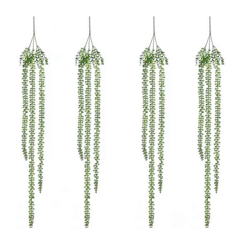 4Pcs Artificial Succulents Hanging Plants Fake String Of Pearls Plant Faux Succulents Unpotted Branch Lover'S Tears Plants
4Pcs Artificial Succulents Hanging Plants Fake String Of Pearls Plant Faux Succulents Unpotted Branch Lover'S Tears Plants
