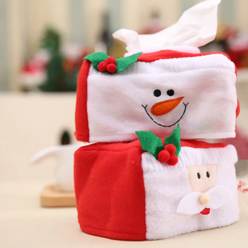 

Tissue Box Cover Removable Tissue Case Merry Xmas Santa Claus Snowman Table Decor Christmas Decorations for Home 2020 Seat Type