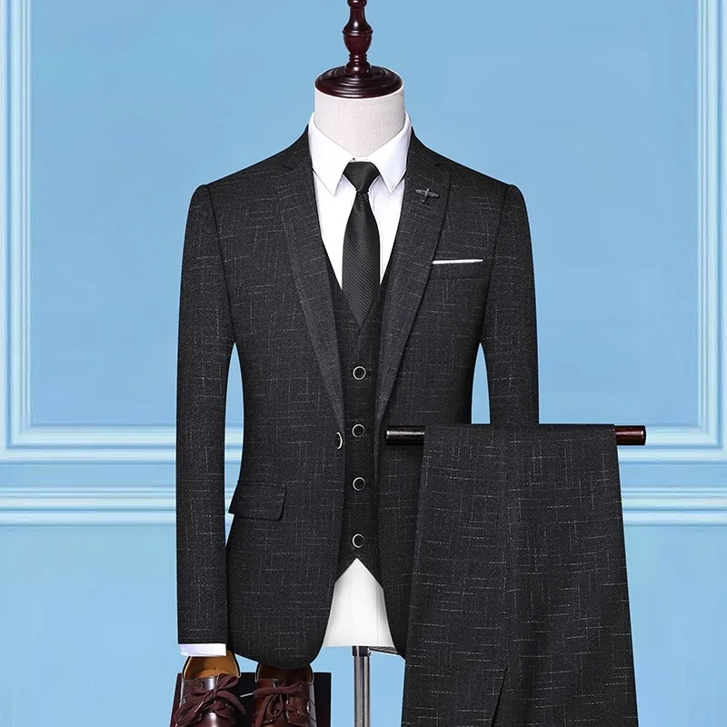 Plus Size Male Fashion Wedding Groom Suits Formal 3 Pieces Set Blazer Vest Trouser Slim Fit Casual Tuxedo Pants Suit 4XL 
Plus Size Male Fashion Wedding Groom Suits Formal 3 Pieces Set Blazer Vest Trouser Slim Fit Casual Tuxedo Pants Suit 4XL