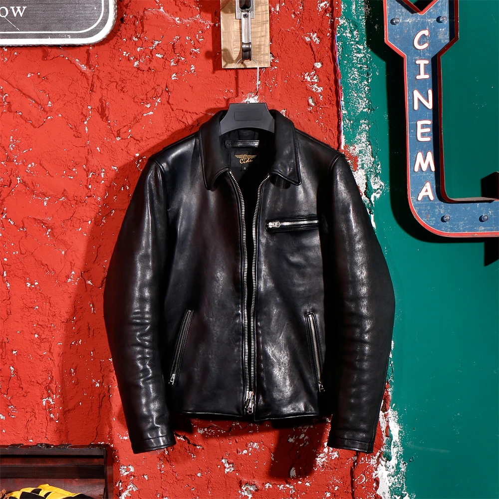 vegetable 1.0-1.2mm Comfortable Italian tanned sheepskin vintage 1930 s leather leather J25 motorcycle jacket
vegetable 1.0-1.2mm Comfortable Italian tanned sheepskin vintage 1930 s leather leather J25 motorcycle jacket