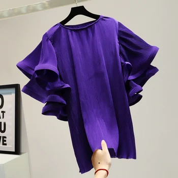 Ruffled Pleated Shirt 2020 Summer Loose Blouse Fashion Temperament Long Chiffon Shirt Purple Blouses Womens Tops Blusas
Ruffled Pleated Shirt 2020 Summer Loose Blouse Fashion Temperament Long Chiffon Shirt Purple Blouses Womens Tops Blusas