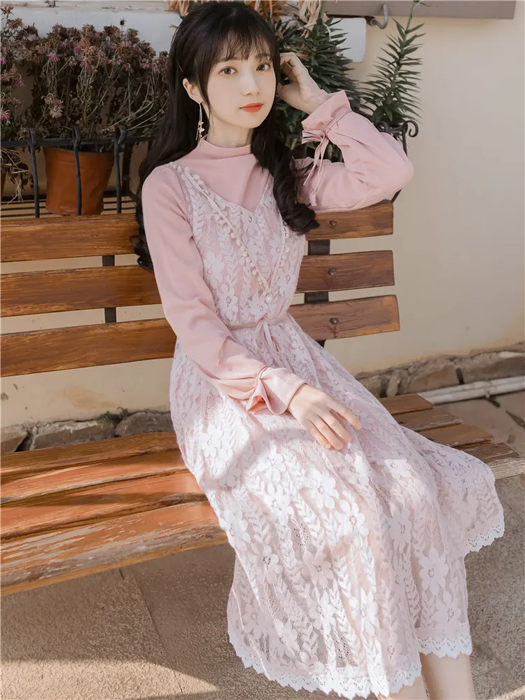 2019 New Style Spring And Autumn Set Fairy Skirt Short-height Western Style Lace Vest Dress Sweet Students Two-Piece Set
2019 New Style Spring And Autumn Set Fairy Skirt Short-height Western Style Lace Vest Dress Sweet Students Two-Piece Set