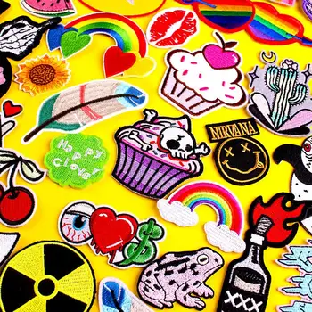 Cute Cartoon Patch Embroidered Patches For Clothing Rainbow Skull Punk Patch Iron On Patches On Clothes Stripe Applique Stickers
Cute Cartoon Patch Embroidered Patches For Clothing Rainbow Skull Punk Patch Iron On Patches On Clothes Stripe Applique Stickers