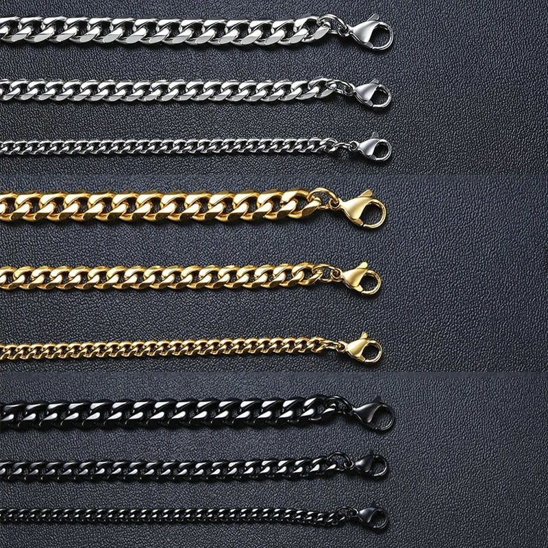Vnox Simple 3-7mm Wide Stainless Steel Cuban Link Chain Necklaces for Men Jewelry Gold Black Silver Tone Gifts for Him Colar
Vnox Simple 3-7mm Wide Stainless Steel Cuban Link Chain Necklaces for Men Jewelry Gold Black Silver Tone Gifts for Him Colar