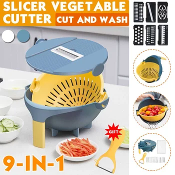 9 in 1 Multifunctional Magic Rotate Vegetable Cutter With Drain Basket Kitchen Veggie Fruit Shredder Grater Slicer DropShipping
9 in 1 Multifunctional Magic Rotate Vegetable Cutter With Drain Basket Kitchen Veggie Fruit Shredder Grater Slicer DropShipping