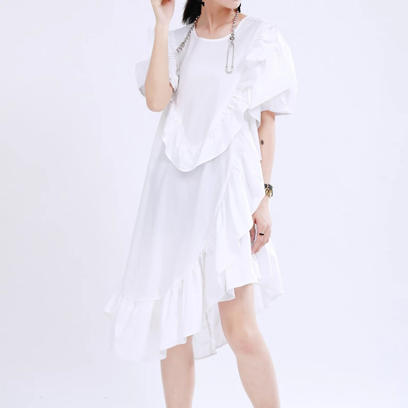 Johnature Ruffles Irregular Fashion New Women Dresses 2023 Summer Street Puff Sleeve Loose Solid Color O-neck Female Dress
Johnature Ruffles Irregular Fashion New Women Dresses 2023 Summer Street Puff Sleeve Loose Solid Color O-neck Female Dress