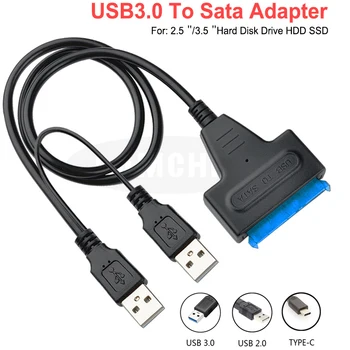 Hard Drive SATA to USB 2.0/3.0 Adaptor Sata Cable Type-c Connector Support 2.5/3.5 Inch External SSD for drop shipping
Hard Drive SATA to USB 2.0/3.0 Adaptor Sata Cable Type-c Connector Support 2.5/3.5 Inch External SSD for drop shipping