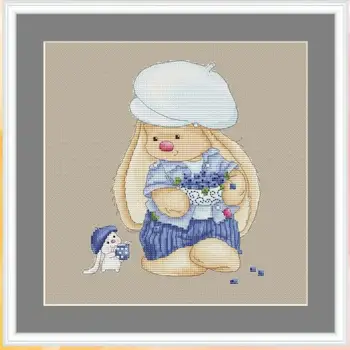 HH WY Top Quality Lovely Counted Cross Stitch Kit counted embroidery cross stitch Bonnie Rabbit - Blueberry Rabbit
HH WY Top Quality Lovely Counted Cross Stitch Kit counted embroidery cross stitch Bonnie Rabbit - Blueberry Rabbit