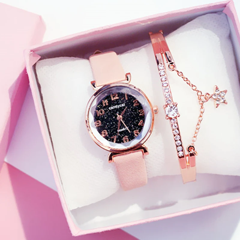 Women Bracelet Watch Casual Ladies Romantic Starry Sky Wrist Watch Leather Simple Dress Clock Quartz Wristwatch relogio feminino
Women Bracelet Watch Casual Ladies Romantic Starry Sky Wrist Watch Leather Simple Dress Clock Quartz Wristwatch relogio feminino