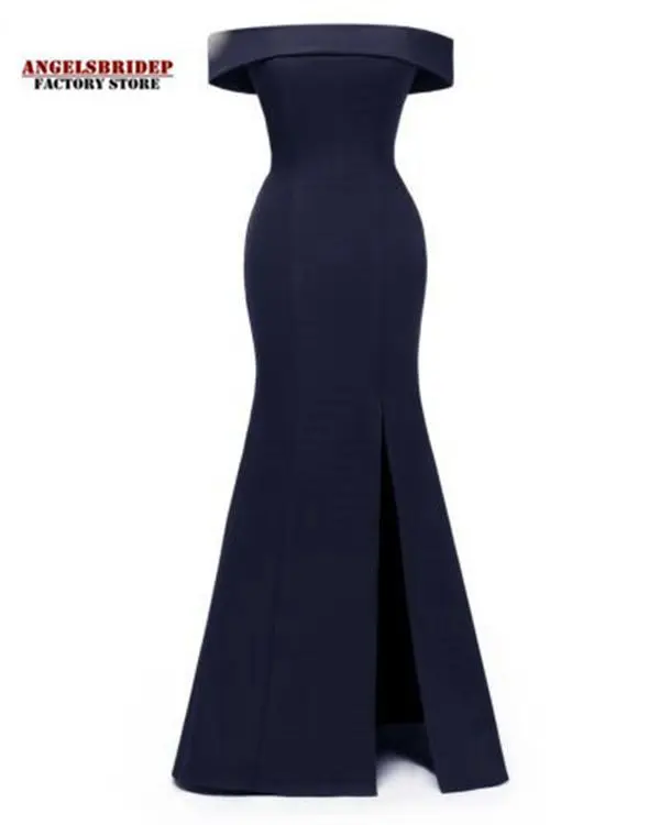ANGELSBRIDEP-Boat-Neck-Mermaid-Long-Bridesmaid-Dresses-Sexy-Side-Split-Simple-Design-Cheap-Formal-Wedding-Guest (2)
